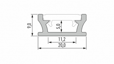 LUMINES Profil LED typ TERRA srebrny anodowany 2,02 m 10-0154-20