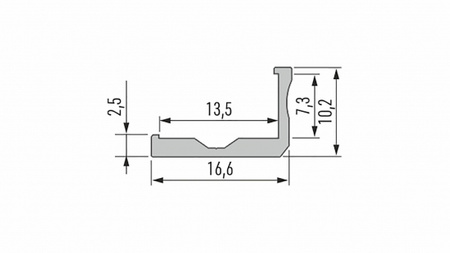 Profil LED LUMINES typ F surowy 2,02 m  10-0060-20