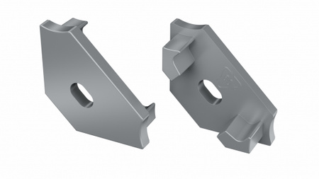 LUMINES Zaślepka do profilu LED C szara z otworem