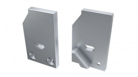 LUMINES Zaślepka ALU do profilu LED I10 10mm srebrna lewa z otworem