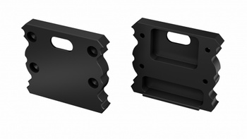 Zaślepka ALU do profilu LED LUMINES TALIA czarna lakierowana z otworem