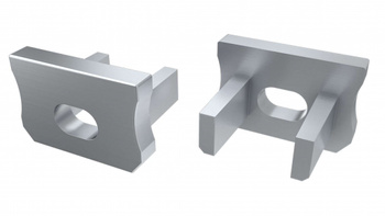 LUMINES Zaślepka do profilu LED X szara z otworem