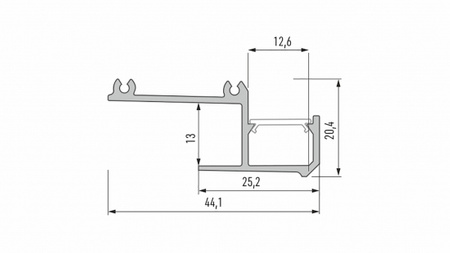 Profil LED LUMINES typ IPA12 srebrny anodowany 2,02 m  10-0484-20