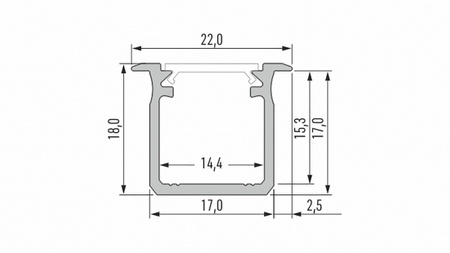 Profil LED LUMINES typ G srebrny anodowany 2,02 m  10-0074-20