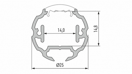 LUMINES Profil LED typ Cosmo surowy 2,02 m 10-0170-20