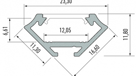 LUMINES Profil LED typ C czarny anodowany 2,02 m 10-0032-20