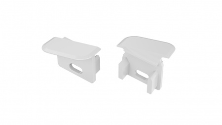 LUMINES Zaślepka ALU do profilu LED V biała lakierowana lewa z otworem