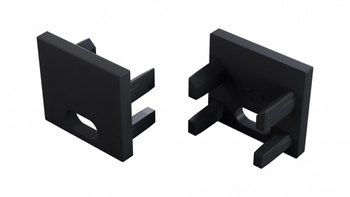 Zaślepka do profilu LUMINES CANTO/VIGO czarna  z otworem 12-1692-00