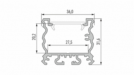 LUMINES Profil LED typ Talia srebrny anodowany 2,02 m 10-0384-20