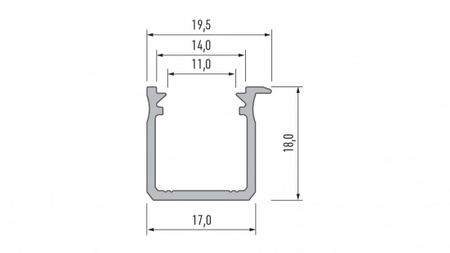 LUMINES Profil LED typ J surowy 2,02 m 10-0001-09