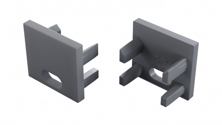 Zaślepka do profilu LUMINES CANTO/VIGO srebrna lakierowana  z otworem 12-1695-00