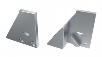 LUMINES Zaślepka ALU do profilu LED I10 10mm srebrna prawa z podporą z otworem