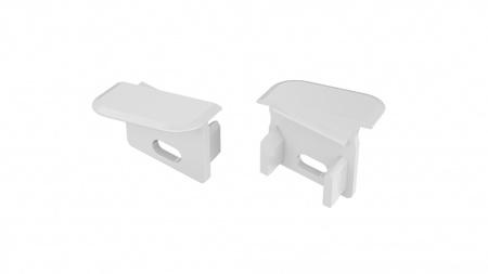 LUMINES Zaślepka do profilu LED V biała prawa z otworem