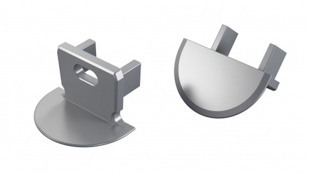 Zaślepka ALU LUMINES axin srebrna anodowana z otworem 12-1555-10