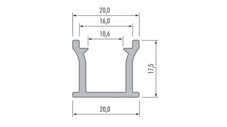 Profil LED LUMINES typ RUNO srebrny anodowany 2,02 m  10-0001-43