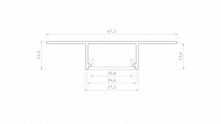 LUMINES Profil LED typ Plato surowy 2,02 m 10-0900-20