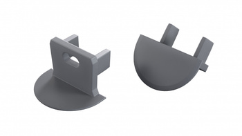 Zaślepka do profilu LUMINES axin szara z o. 12-1554-00