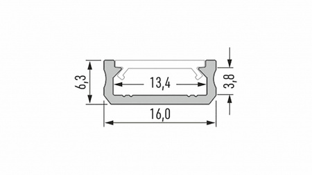 Profil LED LUMINES typ D surowy 2,02 m  10-0040-20