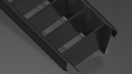 Raster LUMINES WIDE czarny lak. 1m 14-2028-83