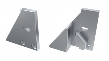 LUMINES Zaślepka ALU do profilu LED I6 6mm srebrna prawa z podporą z otworem