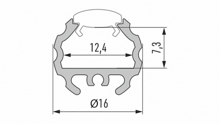 LUMINES Profil LED typ Mico surowy 2,02 m 10-0300-20