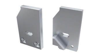 Zaślepka ALU do profilu LED LUMINES I10 10mm srebrna lewa z otworem