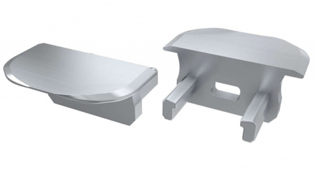 Zaślepka do profilu LUMINES B srebrna lakierowana z otworem okrągła