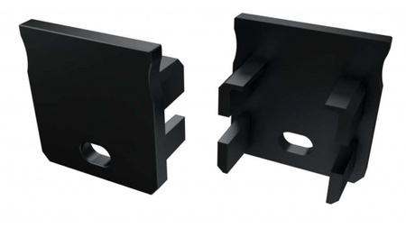 LUMINES Zaślepka do profilu LED Y czarna z otworem