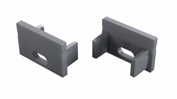 Zaślepka do profilu LUMINES FMN srebrna lakierowana z otworem 12-1705-00