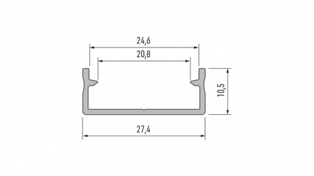 LUMINES Profil LED typ DUAL surowy 2,02 m 10-0000-84
