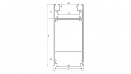LUMINES Profil LED typ Dulio srebrny anodowany 2,02 m 10-0614-20