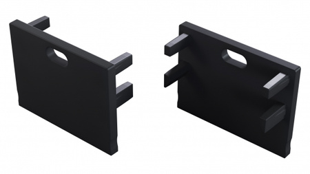 Zaślepka do profilu LUMINES Motta czarna  z otworem 12-1682-00