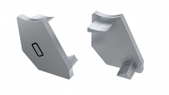 LUMINES Zaślepka do profilu LED H szara prawa 2w1