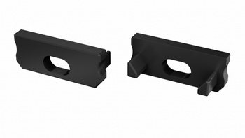 LUMINES Zaślepka ALU do profilu LED D czarna z otworem