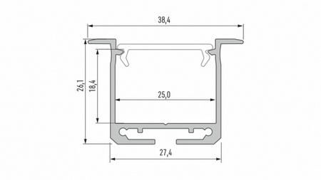 Profil LED LUMINES typ inDileda srebrny anodowany 2,02 m  10-0204-20