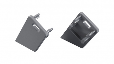 Zaślepka ALU LUMINES Sono srebrny anodowana lewa z otworem 12-1325-10