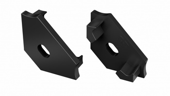 LUMINES Zaślepka do profilu LED C czarna z otworem