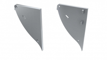 LUMINES Zaślepka ALU do profilu LED CONVA srebrna prawa z otworem