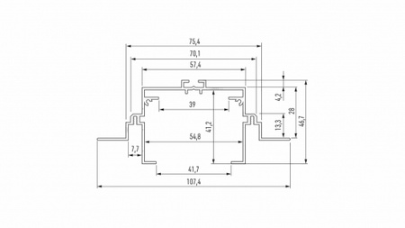 Profil LUMINES typ Talia M4 srebrny anod. 1 m