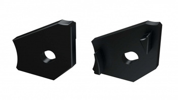 Zaślepka ALU do profilu LED LUMINES H czarna z otworem prawa