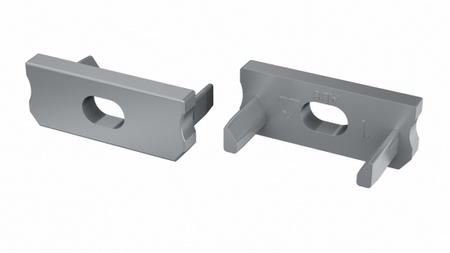 LUMINES Zaślepka do profilu D srebrna lakierowana z otworem