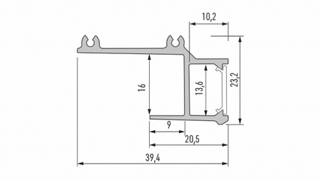 LUMINES Profil LED typ APA16 srebrny anodowany 2,02 m 10-0414-20