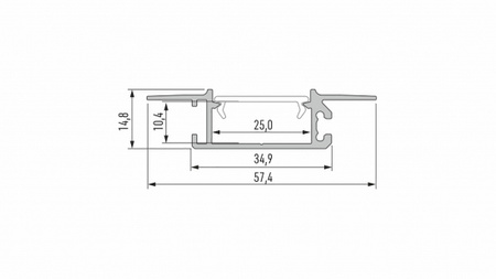 LUMINES Profil LED typ Zati srebrny anodowany 2,02 m 10-0594-20