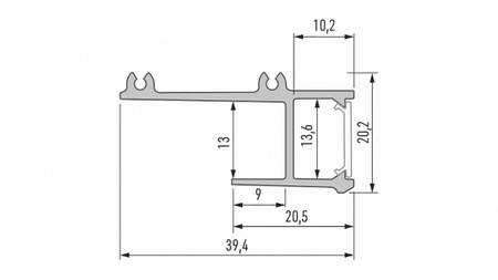 Profil LED LUMINES typ APA12 srebrny anodowany 1 m  10-0404-10