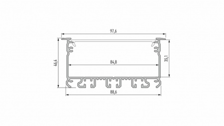 Profil LUMINES typ inLARGO czarny lakierowany 1 m 10-0665-10