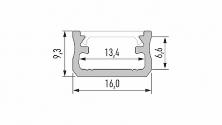 LUMINES Profil LED typ A surowy 2,02 m 10-0010-20