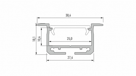 LUMINES Profil typ inSileda czarny lakierowany 2,02 m 10-0225-20
