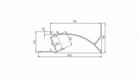 LUMINES Profil LED typ Pero srebrny anodowany 2,02 m 10-0514-20