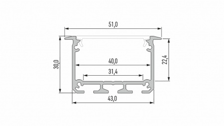 Profil LED LUMINES typ INSO srebrny anodowany 3 m  10-0124-30