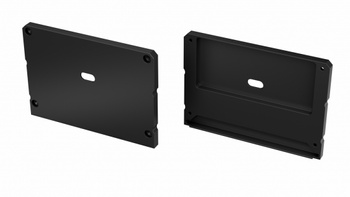 Zaślepka ALU do profilu LED LUMINES LARGO M1+LARGO czarna lakierowana z otworem